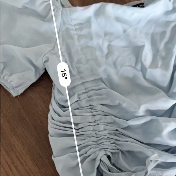 Shein synched blue puff sleeve top - Picture 4 of 4